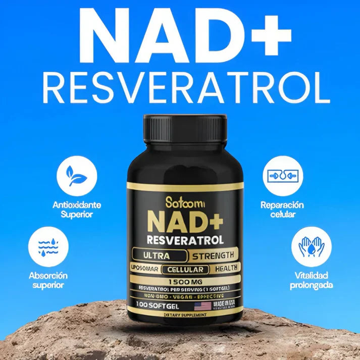 NAD + Resveratrol AMERICANO - Cápsulas de Reparación Celular Antienvejecimiento