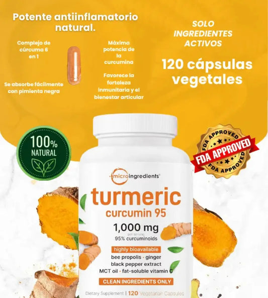 Curcumin 95™ Pure Turmeric – Curcumina Pura de Alta Biodisponibilidad (60 cápsulas)