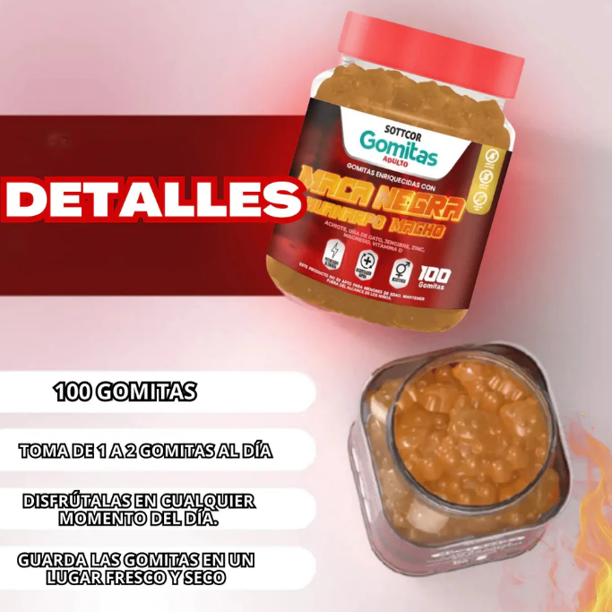 GOMITAS MACA NEGRA - 100 GOMITAS